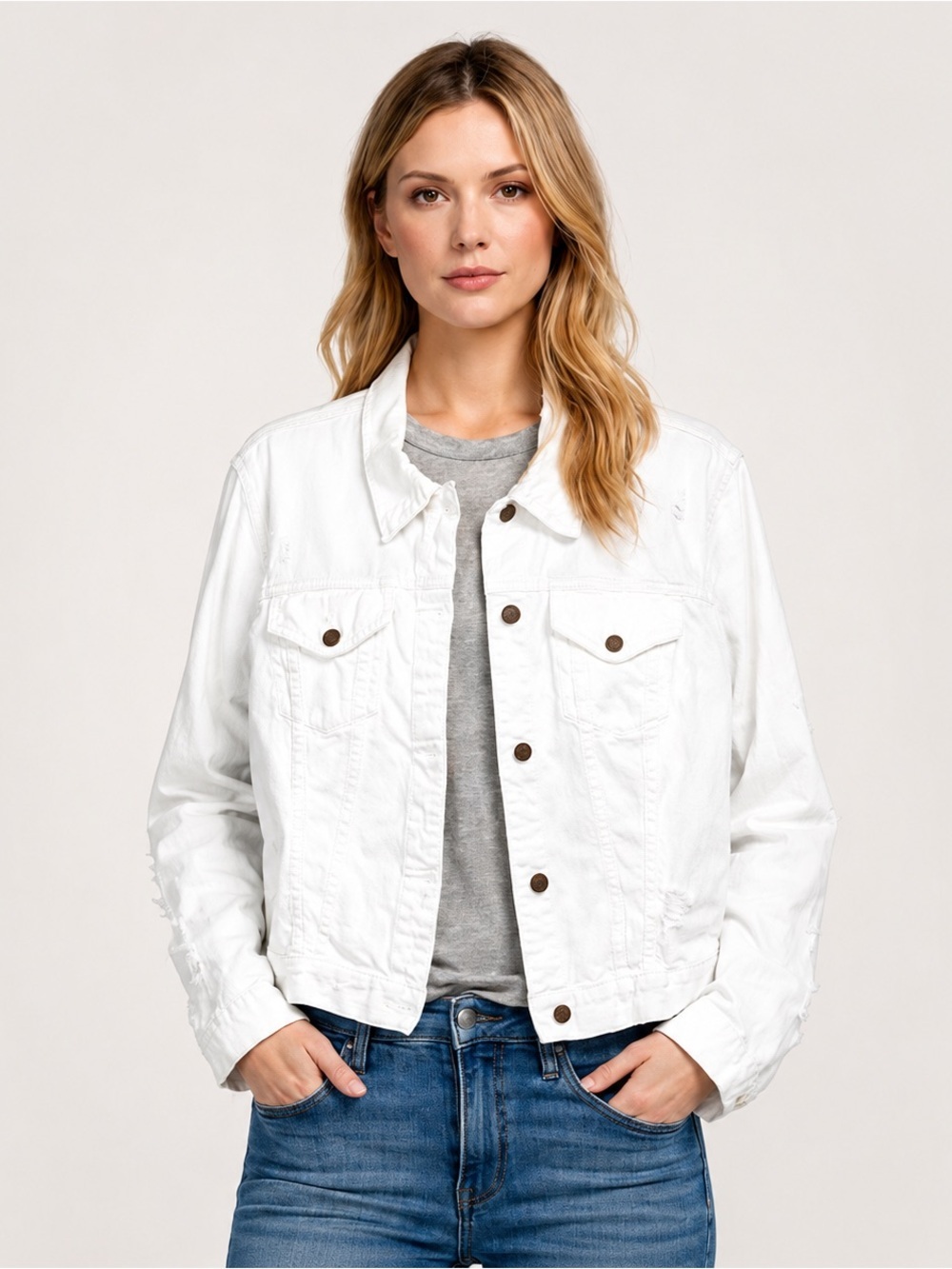 Ralph Lauren Denim & Supply White Denim Trucker Jacket XL